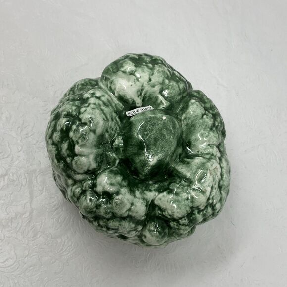 Vintage A Due Tosin Italy Majolica Ceramic Broccoli Art Pottery Vegetable 6x 4” - Picture 6 of 10